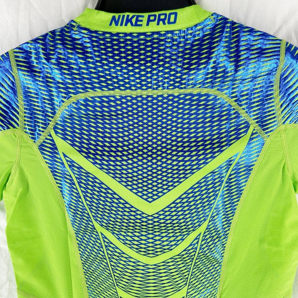 Nike Pro Dri-Fit Boys Neon Yellow Green Fitted Training T-Shirt Size S - Picture 3 of 10